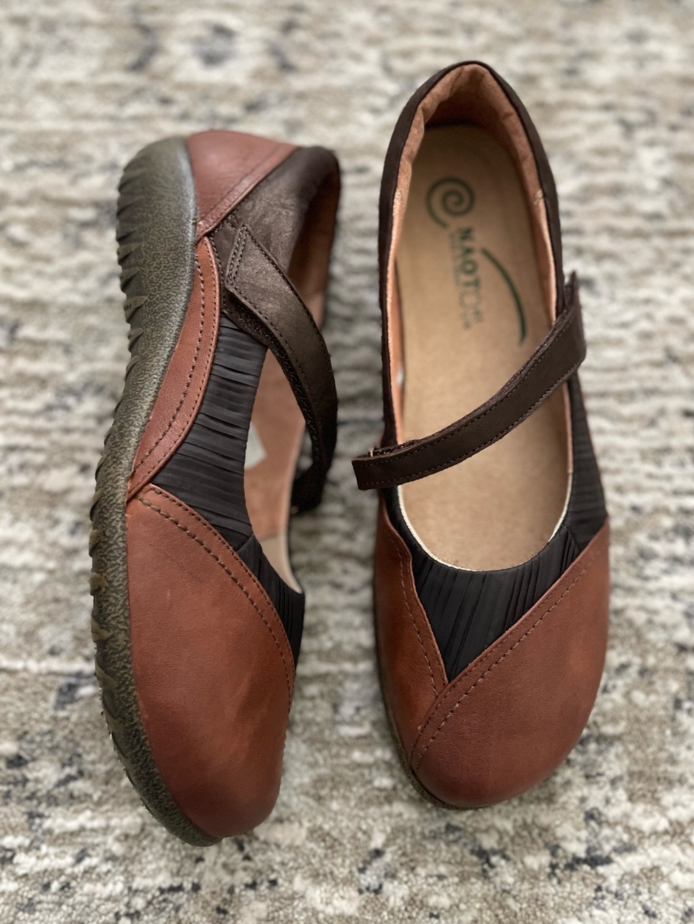 NEW Naot Kirey Mary Jane Flats Brown Leather Comfort Arch Support size 10 - Picture 3 of 6